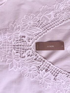 J. Crew White Eyelet Embroidered Top